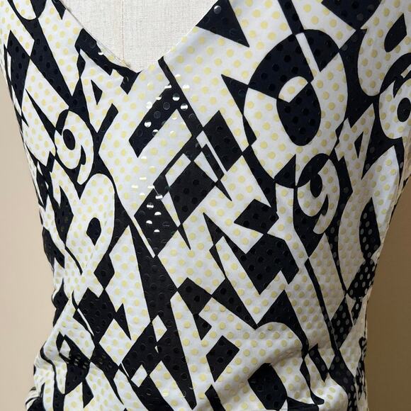 Black white fitted y2k tank top with sequins - Picture 5 of 8